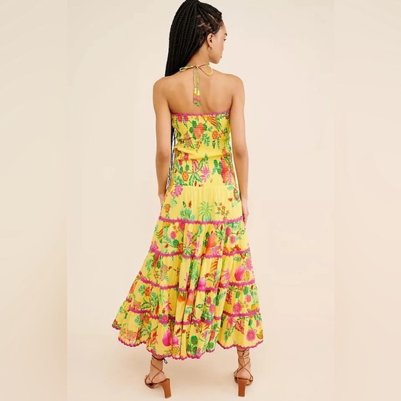 FARM Rio Strapless Yellow Floral Dress - Picture 2 of 9